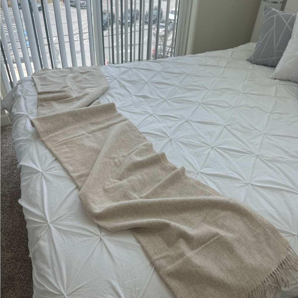 Aritzia Cream Wool Scarf